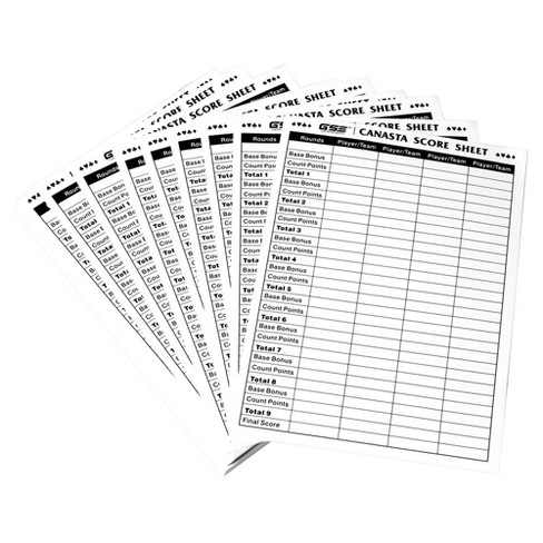 GSE 100-Pack 7"x5" Canasta Card Game Score Pads - image 1 of 4