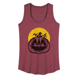 Women's - Instant Message - Scary Vintage Pumpkin Graphic Racerback Tank - 1 of 4