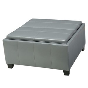 NicBex Modern 29" Square Storage Ottoman Leather Footstools with Double Stitched Design for Bedroom and Living Room - 1 of 4