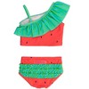 RuffleButts Girls One Shoulder Ruffle Tankini - 2 of 4