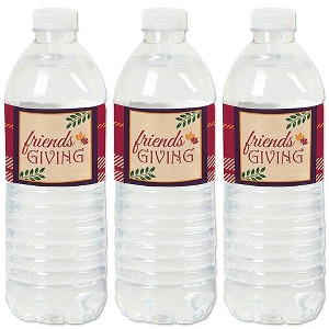 Big Dot of Happiness Friends Thanksgiving Feast - Friendsgiving Water Bottle Sticker Labels - Set of 20 - 1 of 4