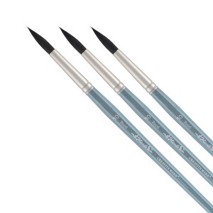 Mimik Professional Watercolor Brushes -Assorted - Synthetic Squirrel Hair - Natural Bristle Artist Brushes for Watercolors, Gouache & Acrylics - - 1 of 4