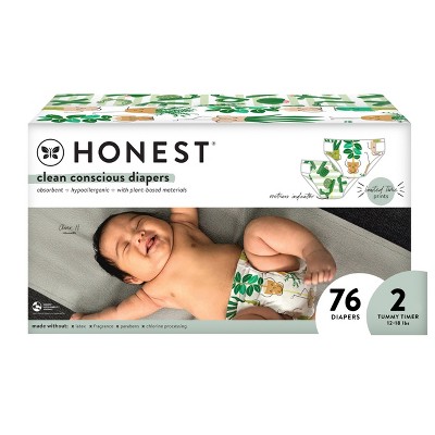 The Honest Company Disposable Diapers - Plant Pose & Cactus - Size 2 - 76ct