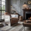 Art Leon Vintage Genuine Leather Accent Chairs with Aluminum Back Sofa Chair - 3 of 4