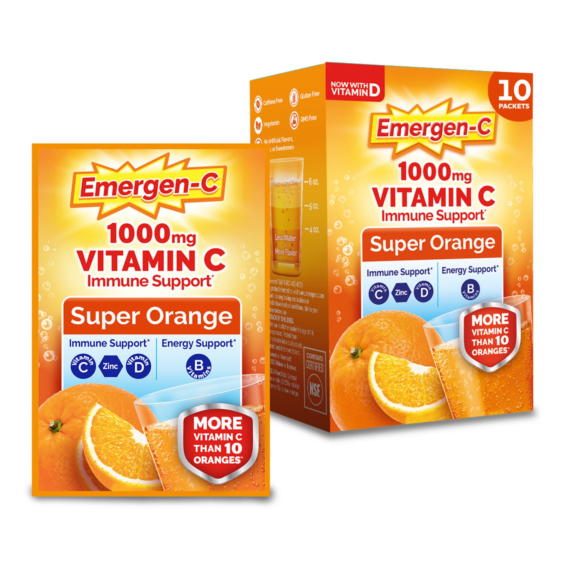 Emergen-C Vitamin C Drink Mix Packets - Super Orange