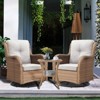 POCASSY Wicker Swivel Rocking Chairs, Oversized Rocker Patio Chairs Set Rattan Glider Chairs for Outdoor Porch Deck Backyard - 2 of 4