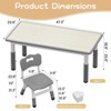 homfan Kids Table and 6 Chairs Set, Height Adjustable Toddler Table and Chair Set, Children Study Table for 6 for Home Daycare Preschool - 3 of 4