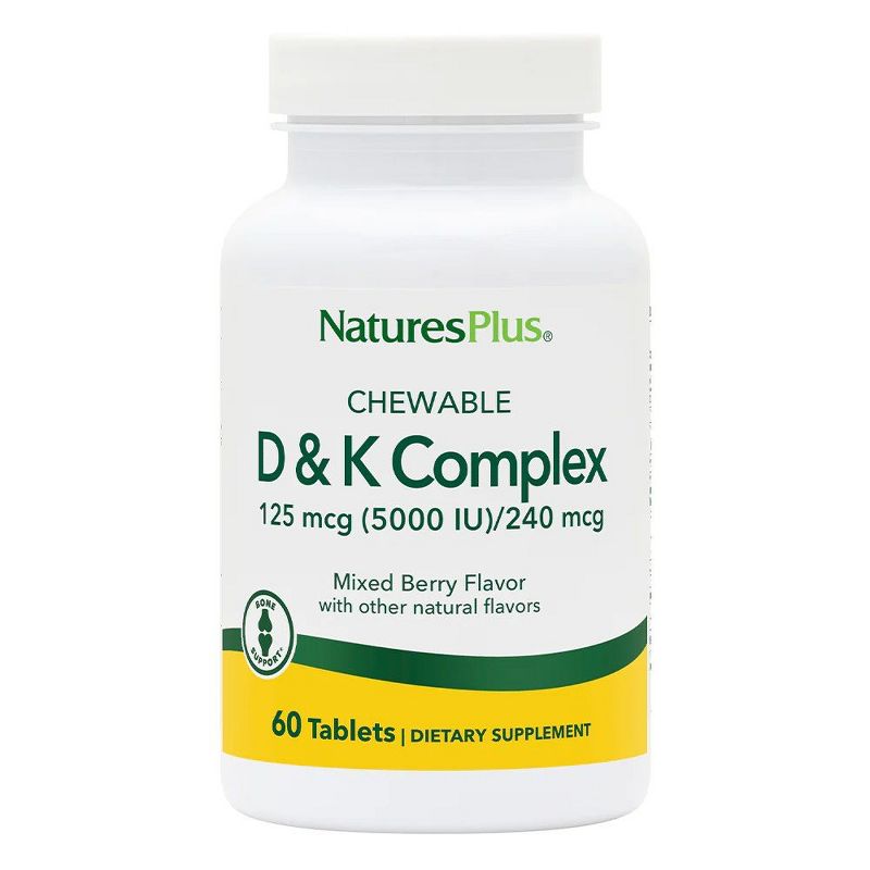 Nature's Plus Vitamin D & K Complex  -  60 Chewable, 1 of 4