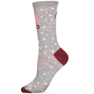 Memoi Women's Leo Zodiac Sign Crew Socks Med Gray Heather 9-11 - 1 of 4