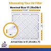 Filter King 17.25x26x1 Air Filter | 4-PACK | MERV 13 HVAC Pleated A/C Furnace Filters | MADE IN USA | Actual Size: 17.25 x 26 x .75" - 2 of 4