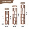 Walnut Solid Wood 360° Rotating Bookshelf Tower with Wheels,4/5/6-Tier Tall Narrow Bookcase for Corner,Bedroom,Small Space-Baofuwish - 4 of 4