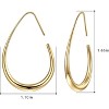Lightweight Teardrop Hoop Earrings - 14K Gold Plated Large Oval Pull-Through Statement Earrings - 2 of 4