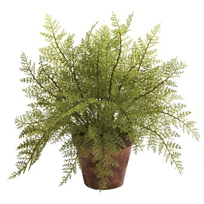Set of 2 Faux Ferns in Decorative Planters for Indoor Office Use