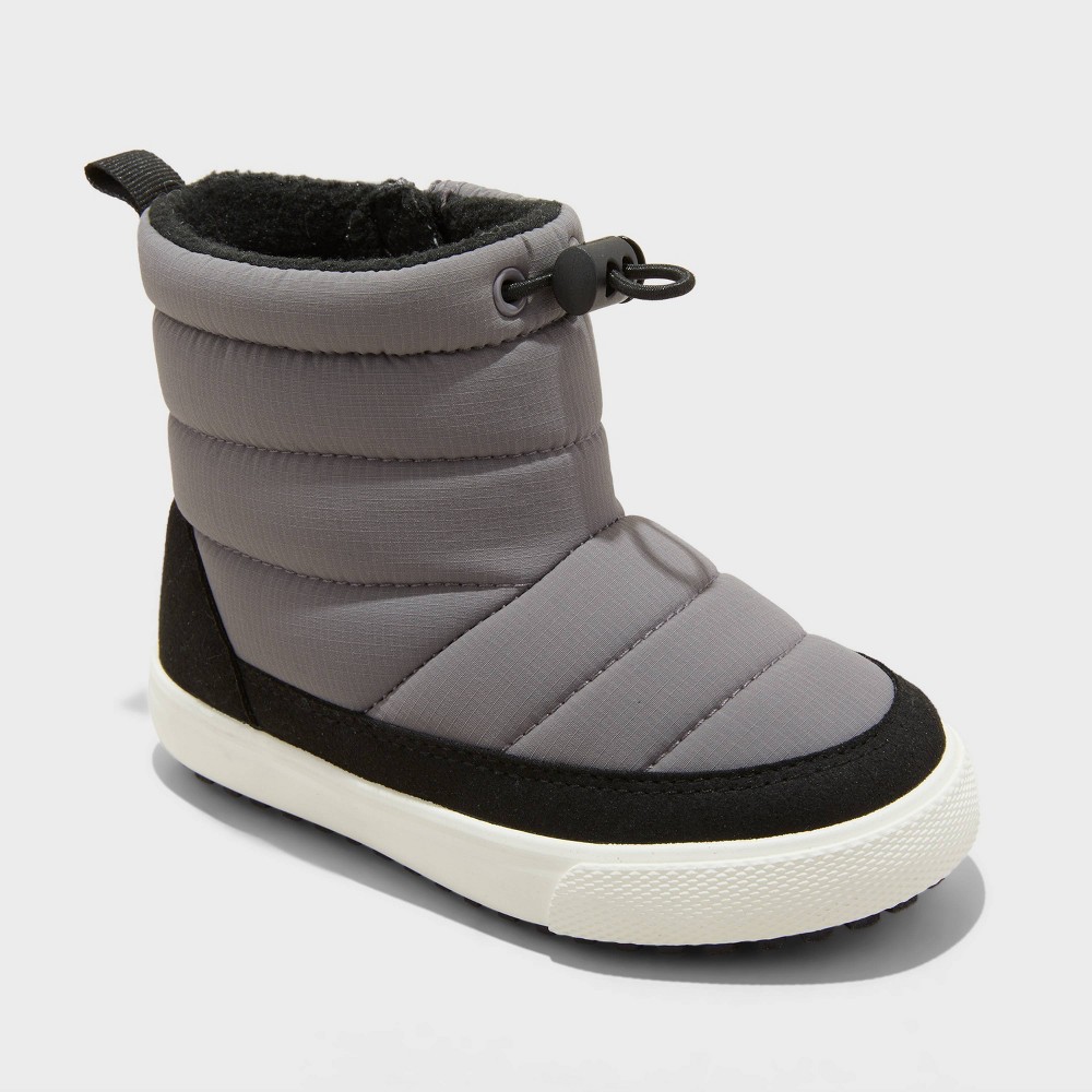 Toddler Keaton Puffer Boots - Cat & Jack™ Charcoal Gray 12T