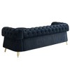 89" Wide Embroidered Velvet Sofa, Chesterfield Design with Gold Metal Trim, 750lb Weight Capacity, Includes 2 Cushions and 2 Decorative Pillows - 4 of 4
