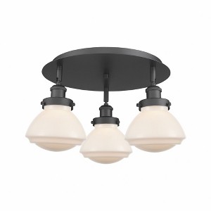 Olean - 3 Light Flush Mount In Art Deco Style-8 Inches Tall and 18.25 Inches Wide - 1 of 1