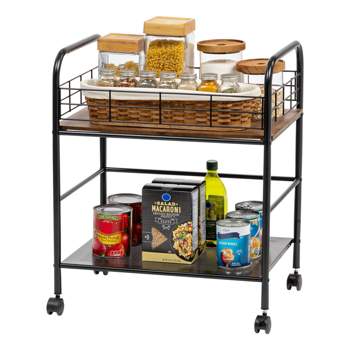 IRIS USA Metal Storage Cart with Casters, Kitchen Serving Cart