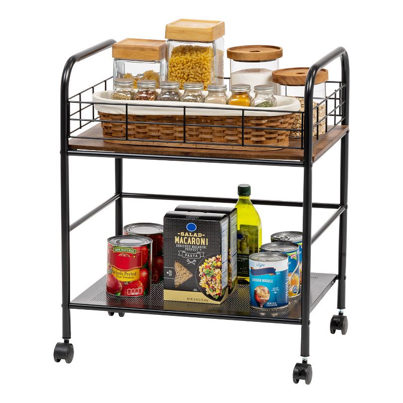 IRIS USA Metal Storage Cart with Casters, Kitchen Serving Cart, 1 of 9