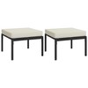 vidaXL Patio Footstools with Sand Cushions 2 pcs 23.6 in.x23.6 in.x13.8 in. Steel - 2 of 4