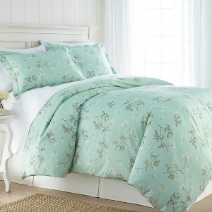 Southshore Fine Living Myosotis Scorpiodes 300 TC 100% Cotton Sateen Duvet Cover Set with Shams - 1 of 4