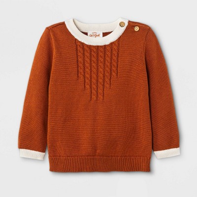 Baby Cable Pullover Sweater - Cat & Jack™ Brown 0-3M