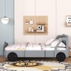 CAVINAS Twin/Full Size Car-Shaped Platform Bed with Wheels,Plywood Bed Frame for Kids Room,Bedroom - 2 of 4