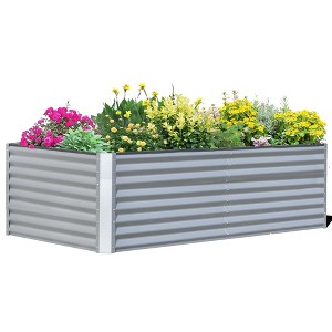 Sevobal Planters Raised Garden Bed Outdoor Planter Garden Boxes Large Planter Box for Garden Vegetable Fruit Flower, Gray, 94.49"*47.25"*23.62" - 1 of 4