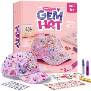 Joyfy Pink/Purple Baseball Cap Gem Art Set for Kids Ages 6-12, Gem Hat DIY Kit, Creative Arts and Crafts for Girls ,Perfect Christmas Birthday Gift - 1 of 4