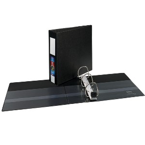 Avery Heavy-Duty 3 Ring Binder with Label Holder, 3" One Touch EZD Rings, 3.5" Spine, 1 Black Binder (79993) - 1 of 4