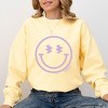 Simply Sage Market S.W.Smiley Smiley Face Outline Puff Print Garment Dyed Sweatshirt - 2 of 4