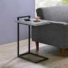 Syemin End Tables C Shaped TV Tray, Small Side Tables, Small Space Couch Table Snack Table, Industrial Side Table, Brown, 11.5"*17.75"*25.5" - 2 of 4