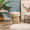 Nordlys Velvet Pouf with Storage Vintage Style Upholstery Living Room - 2 of 4