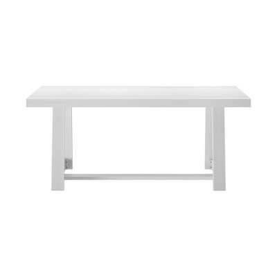 Farmhouse 72" White Wirebrush Solid Pine Dining Table