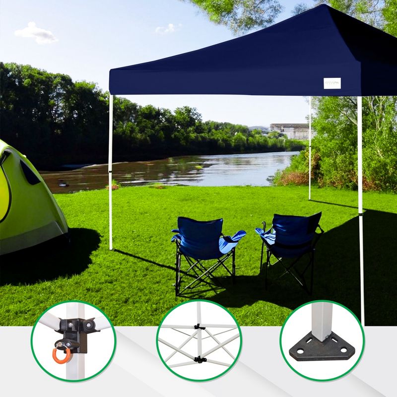 Caravan Canopy V-Series 10 x 10' 2 Straight Leg Sidewall Kit & M-Series Pro 2 10 x 10 Foot Shade Tent w/Roller Bag & Set of 4 6-Pound Weight Plates, 2 of 7