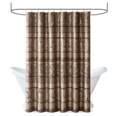 Mirage Jacquard Shower Curtain Taupe