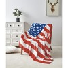 Noble House July 4th Stars & Stripes American Flag Ultra Lush Oversized Throw Blanket  (50" x 70") - 4 of 4