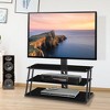 MAYEERTY Black Multi-Function TV Stand - Angle & Height Adjustable, Tempered Glass - 2 of 4