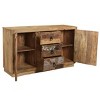 Reclaimed Wood 3 Drawers 2 Door Sideboard Brown - Timbergirl: Rustic Storage Console - 4 of 4