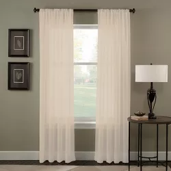 1pc 51"x120" Sheer Trinity Crinkle Voile Window Curtain Panel Oyster - Window Curtainworks