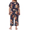 Agnes Orinda Women's Plus Size 2 Pcs Crew Collar Short Sleeve Floral Pattern Spring Soft Pajama Sets - 4 of 4