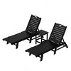 WestinTrends 3 Pieces Poly Outdoor Patio Chaise Lounge Chair with Side Table Set - 3 of 4