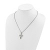 Chisel Stainless Steel Antiqued and Polished Cracked Cross Pendant on a 20" Box Chain Necklace - 3 of 4
