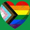 Design By Humans Retro Modern Pride Flag Heart By T-Shirt - Kelly Green - Medium - 2 of 2