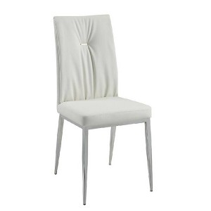 Acme Furniture Kamaile Dining Chair Beige/Chrome Finish - 1 of 4