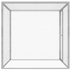vidaXL Outdoor Cat Cage - Galvanized Steel Pet Enclosure - Weather Resistant, Large Square Design 150x150x150cm - 1 of 4