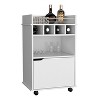 Depot E-Shop Sims 35" H Bar Cart with 2 Shelves, 4 Wine Cubbies, and 1 Cabinet - 3 of 4