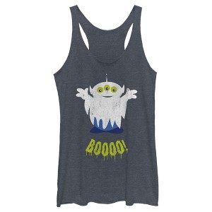 Women's Toy Story Halloween Squeeze Alien Boo Ghosts Racerback Tank Top - 1 of 4
