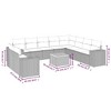 vidaXL Patio Sofa Set with Cushions Outdoor Furniture 11 Piece Poly Rattan - Gray - 3 of 4