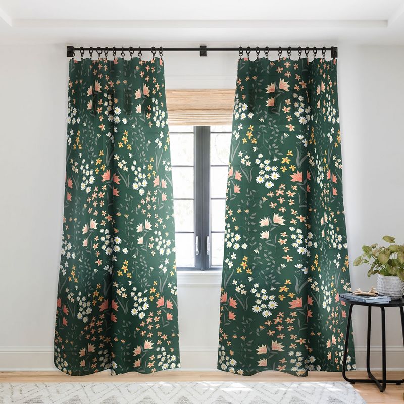 Emanuela Carratoni Meadow Flowers Theme Single Panel Sheer Window Curtain - Deny Designs, 1 of 7
