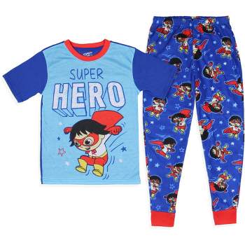 Ryan's World Pajamas Boys' Super Hero Shirt and Plush Pants Pajama Set